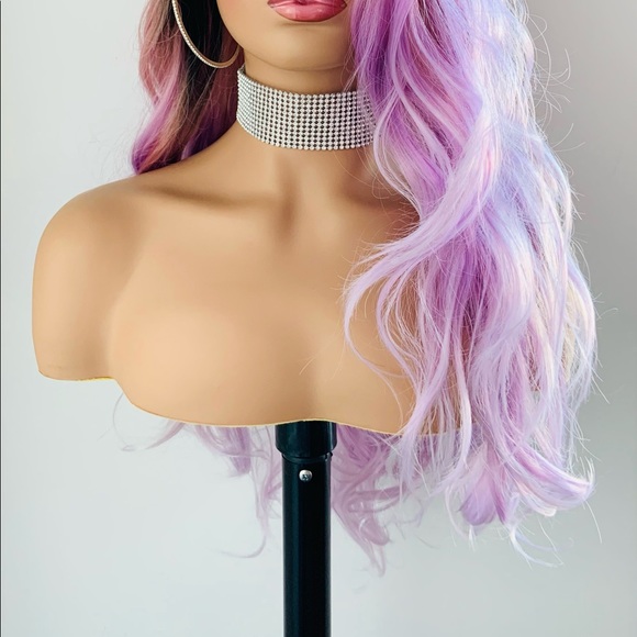 So Pretty! 26” Ombre Pink Lilac Premium Fiber Wig for Daily Wear or Cosplay - Picture 8 of 14